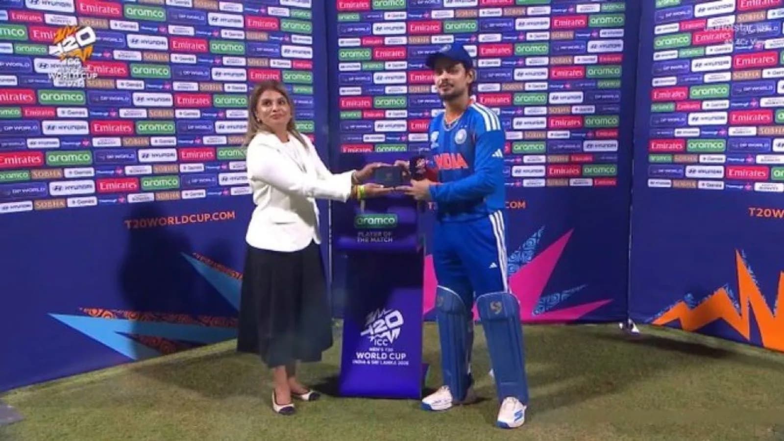 ईशान किशन ने 40 बाॅल में 77 रन बनाए। उनको प्लेयर मैच का खिताब मिला।